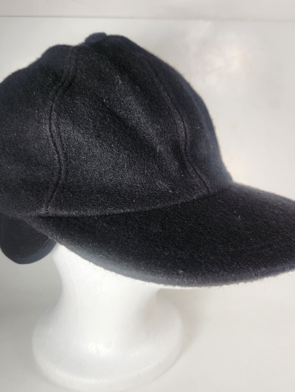 CROWNCAP Trapper Hat Size 7 1/2 Black Wool Made Canada Vintage